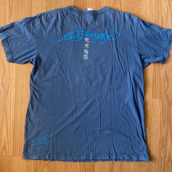 ❤️ Ed Hardy by Christian Audigier Dragon Tee Size Large - Picture 6 of 8